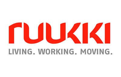 Ruukki Living. Working. Moving. -Logo