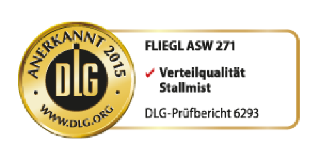 DLG-hyväksytty -merkki ja teksti saksaksi