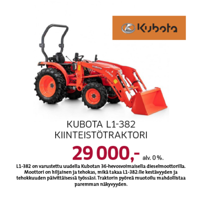 Kubota L1-382 -kiinteistötraktori