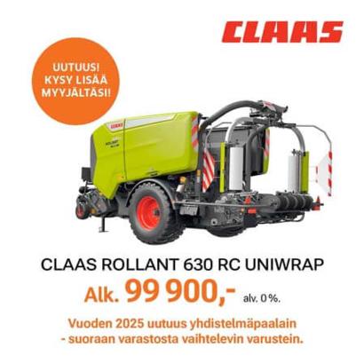 CLAAS Rollant 630 RC UNIWRAP -yhdistelmäpaalain