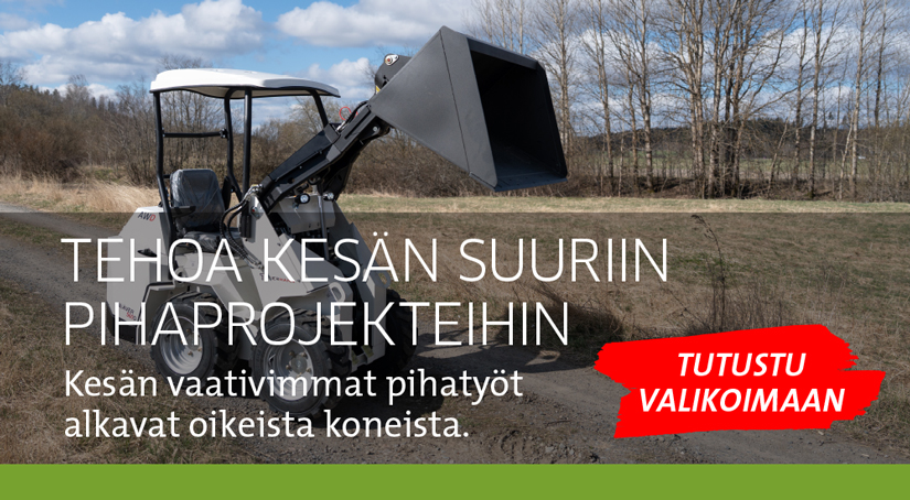 Vaativan harrastajan pienkoneet Hankkijalta, kuvassa Pienkuormaaja Tiermann Beaver 560D. Klikkaa ja tutustu valikoimaan.
