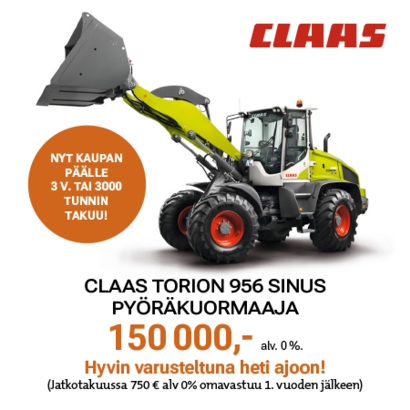Claas Torion 956 Sinus -pyöräkuormaaja hyvillä varusteilla