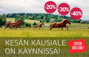 Hevosten ja ratsastajan kesän kausiale Hankkijalla.