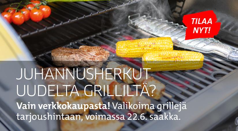 Valikoima grillejä tarjouksessa 22.6. saakka, kuvituskuva.