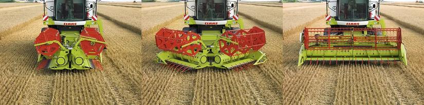 Claasin taitettava leikkuupöytä avautumassa.