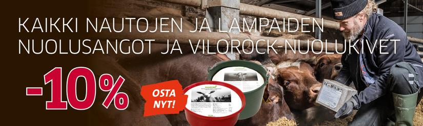 Kaikki nautojen ja lampaiden nuolusangot ja Vilorock-nuolukivet –10%