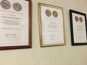 Medaljer från Walter Ehrström stiftelsen