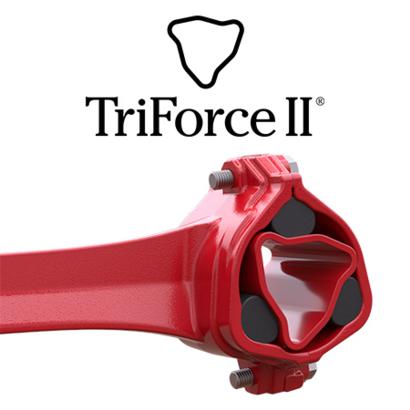 TriForce II -kumijousituksen kolmiopalkki.