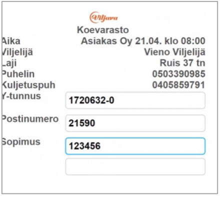 Viljapassi, viljelijän tiedot