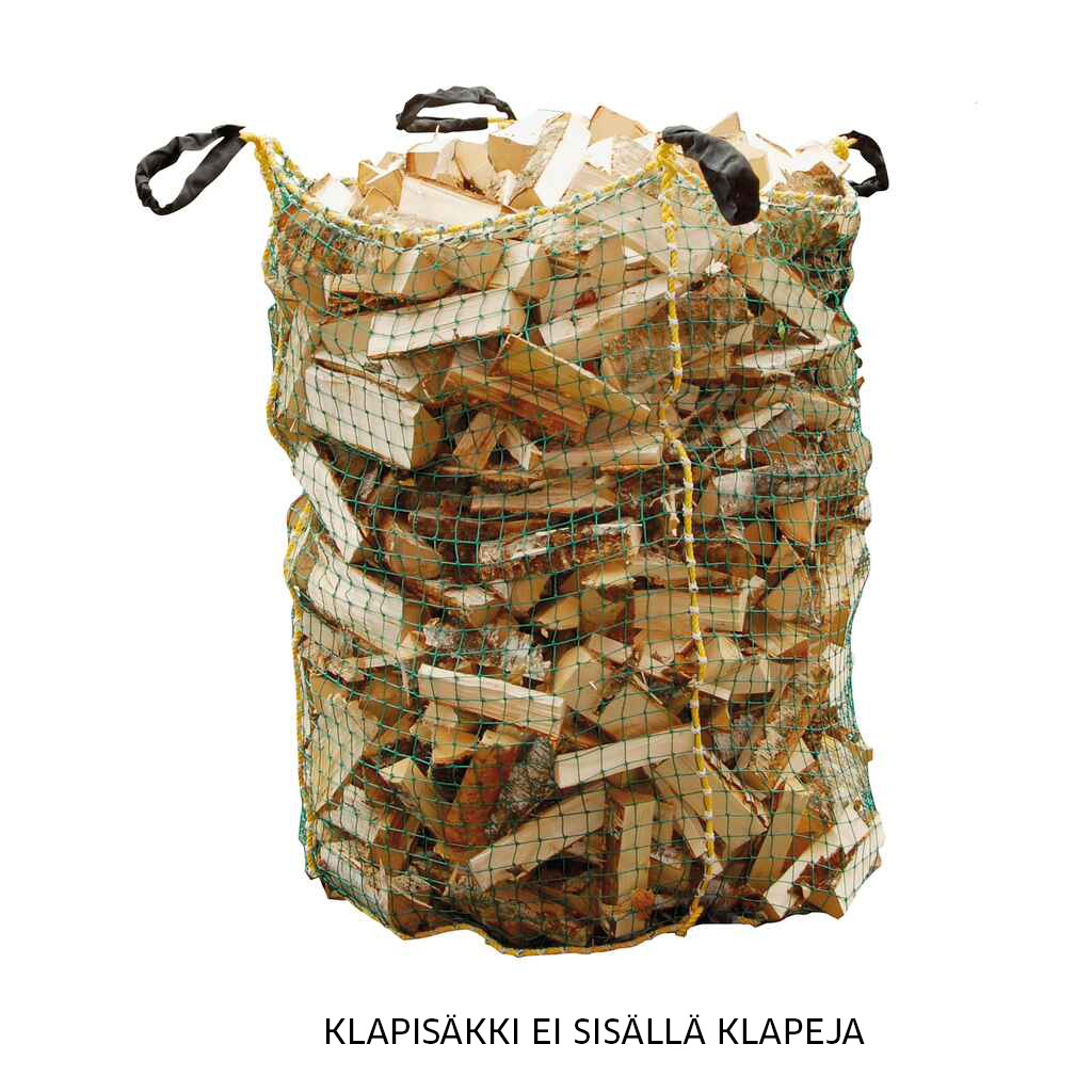 Verkkosäkki 1500 l umpipohja. Huom. Ei sisällä klapeja.