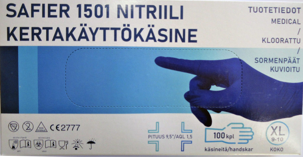 Nitriili kertakäyttökäsineet 100 kpl