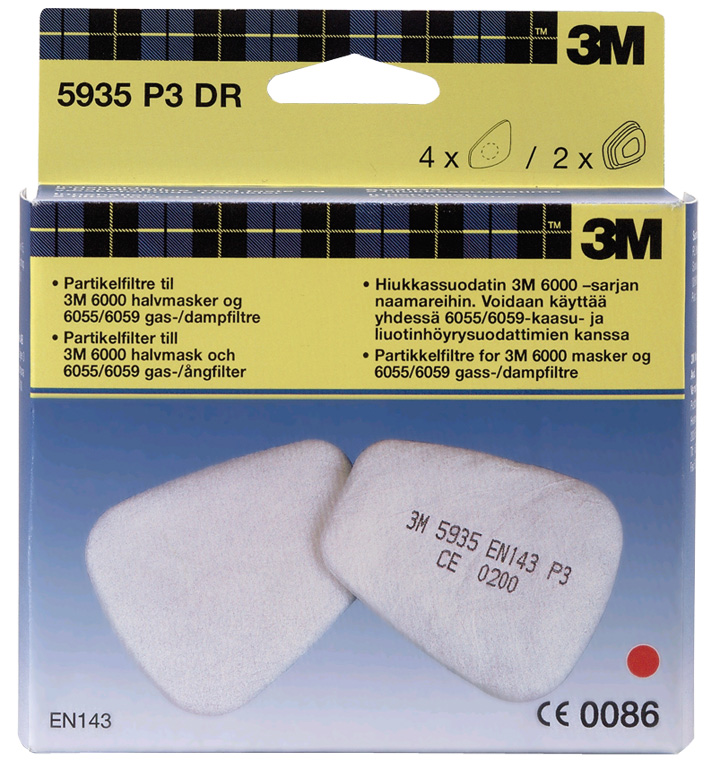 Hiukkassuodatin 3M 5935DR P3 2 kpl