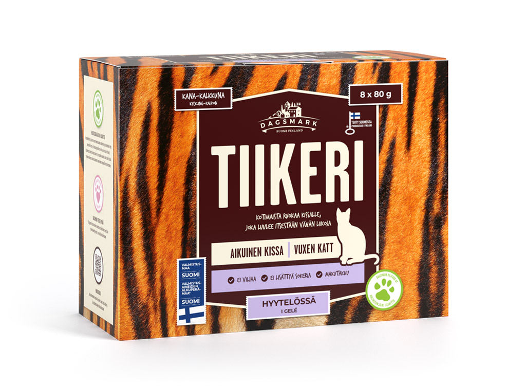 Kissan märkäruoka Tiikeri Dagsmark 8x80 g hyytelössä