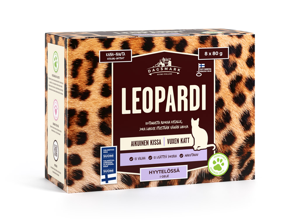 Kissanruoka Leopardi Dagsmark 8x80 g hyytelössä