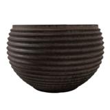 Vintage musta uurrepintainen muoviruukku