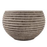 Harmaa uurrepintainen muoviruukku