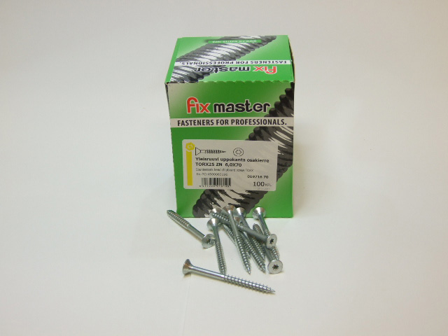 Yleisruuvi UK OK ZN 6x70 TX25 100kpl
