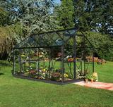 Kasvihuone Halls Popular 6,2 m² lasilla, musta alumiinirunko