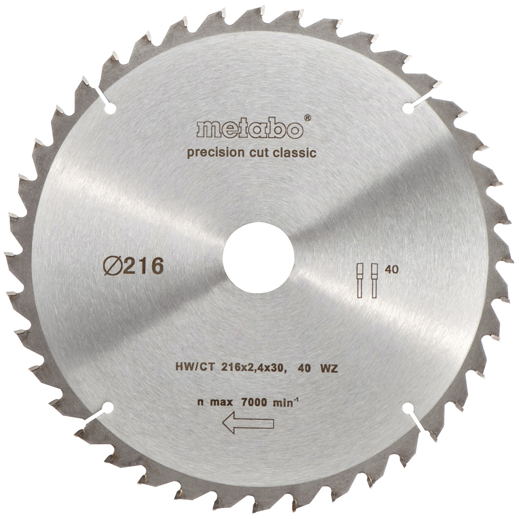 Pyörösahanterä Metabo 216x30 40T