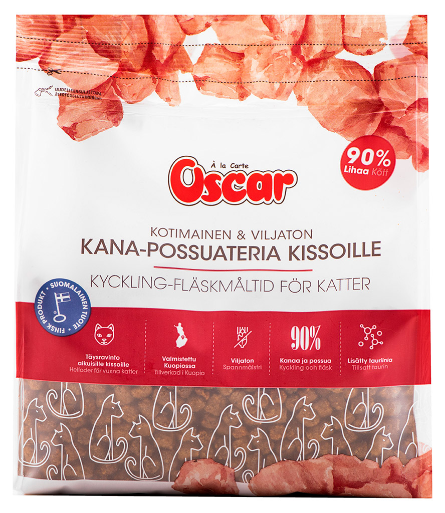Kissanruoka Oscar kana-possuateria 650 g