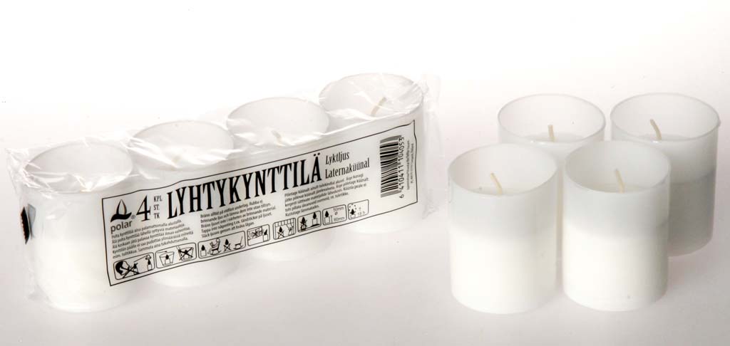 Lyhtykynttilä 4 kpl valkoinen