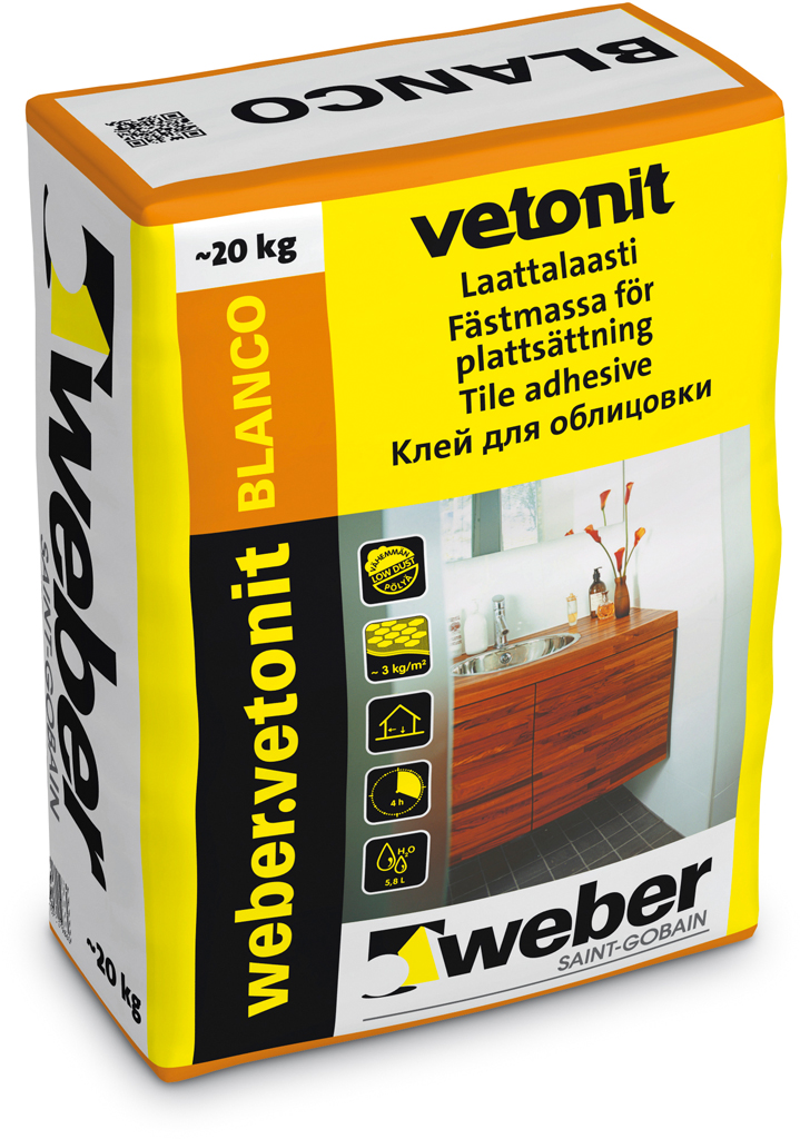 Vetonit Blanco laattalaasti 20 kg