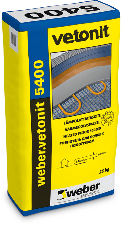 Vetonit 5400 lämpölattiatasoite, 25 kg