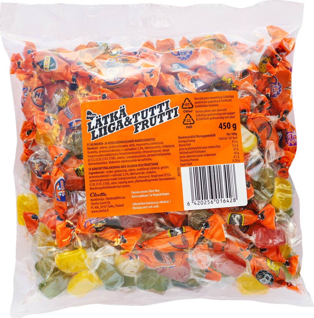 Lätkä Liiga & Tutti Frutti 450 g