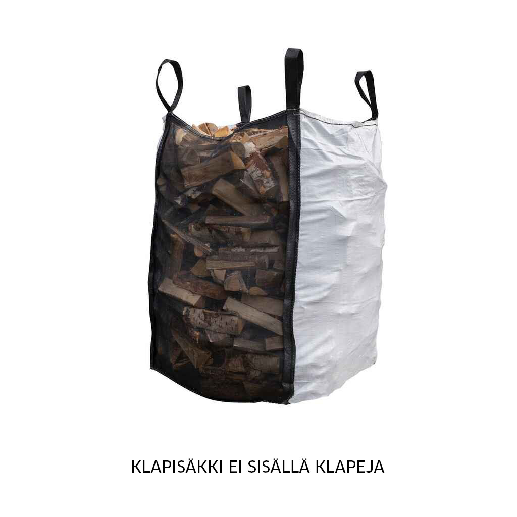 Big Bag 1,5 m3 hengittävä avattava klapisäkki Espegard. Huom. klapisäkissä ei ole klapeja.