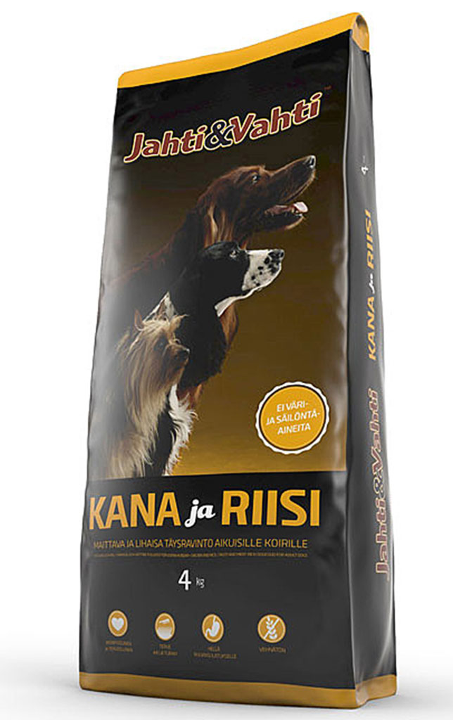 Jahti&Vahti Kana ja riisi -koiranruoka 4 kg