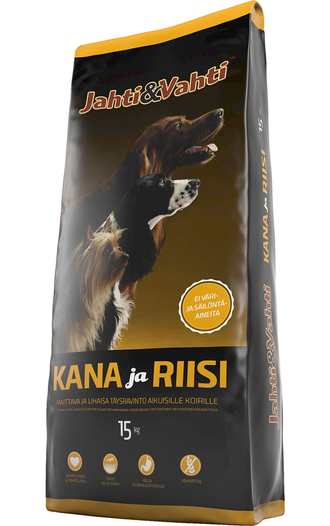 Jahti&Vahti Kana ja riisi -koiranruoka 15 kg