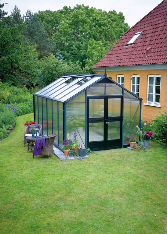 Kasvihuone Juliana Premium 13,0m² antrasiitti/musta kennolasilla