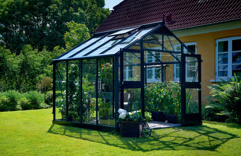 Kasvihuone Juliana Premium 8,8m² antrasiitti/musta turvalasilla