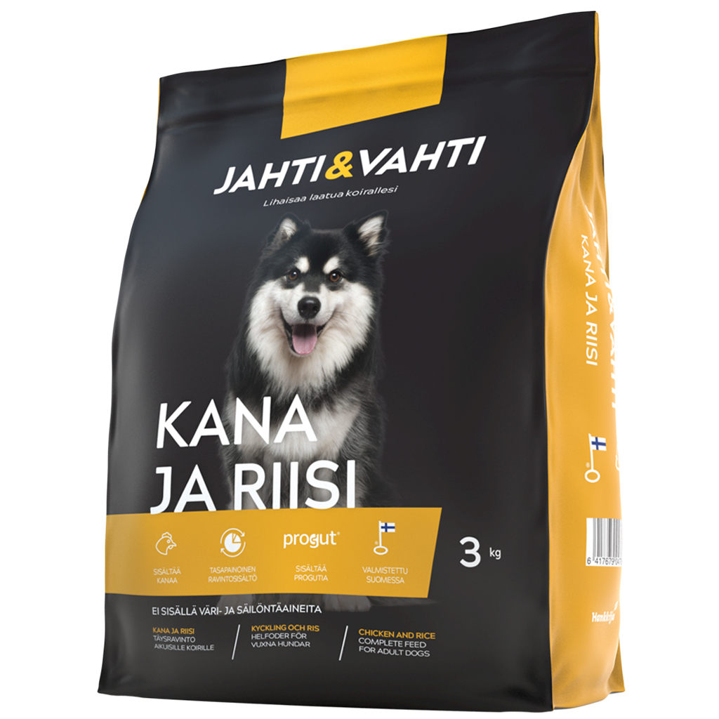 Jahti&Vahti Kana ja Riisi 3 kg koiranruoka
