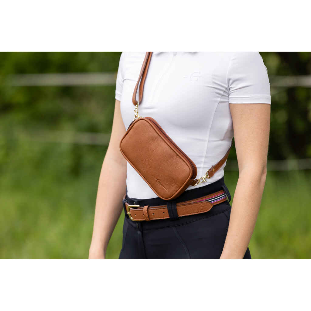 Covalliero nahkainen pikkulaukku konjakki