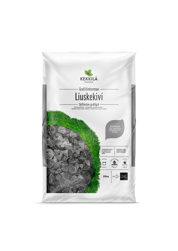 Kekkilä liuskekivi grafiitinharmaa 25 kg