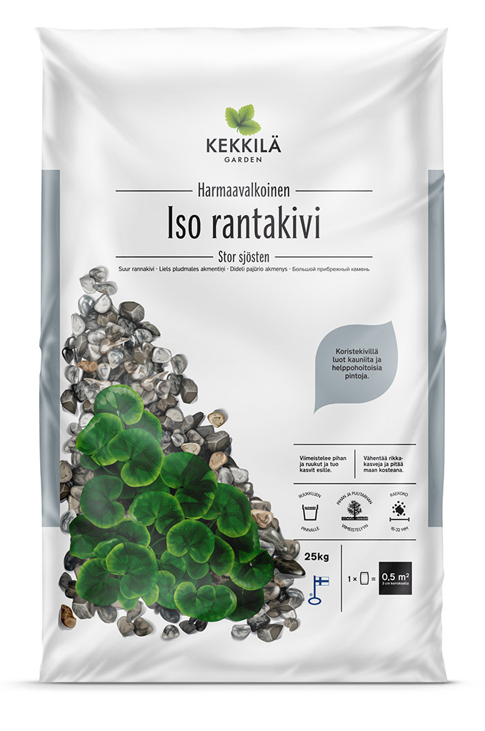 Kekkilä Iso Rantakivi 25 kg harmaanvalkoinen