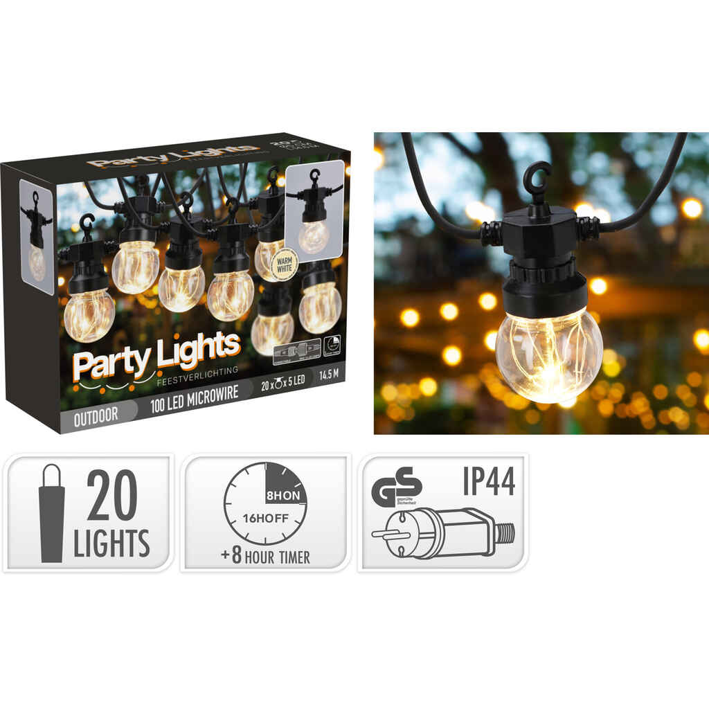 Partyvalosarja 20 ip44 ajastimella
