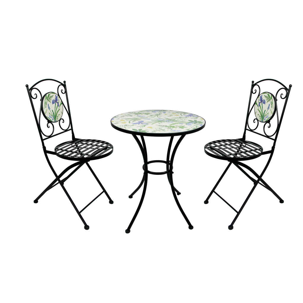 Pöytä ja 2 tuolia set mosaiikki Iiris