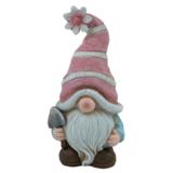 Tonttu vaaleanpunaisella pipolla