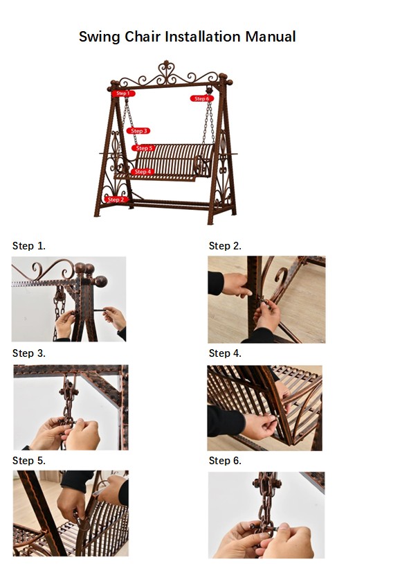 Keinu 1-hengen metallinen antiikinruskea