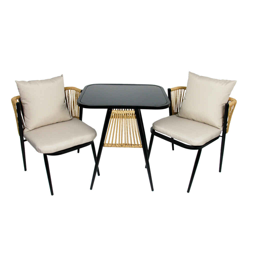 Kalustesetti bistro, beige-musta