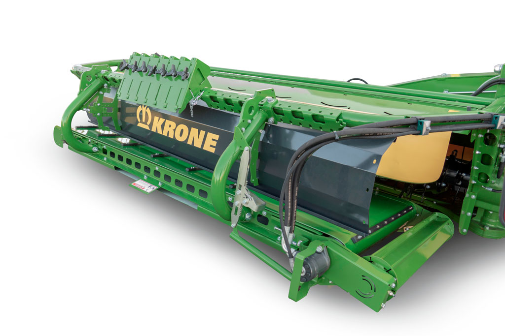 Krone ECB 1000 CV Collect -perhosniittomurskain mattokuljettimilla