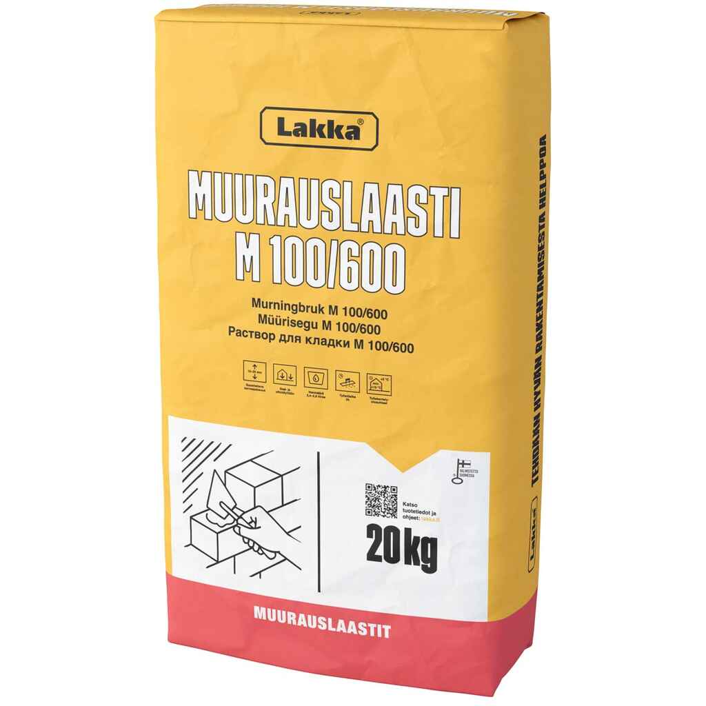 Muurauslaasti M 100/600 harmaa 20 kg