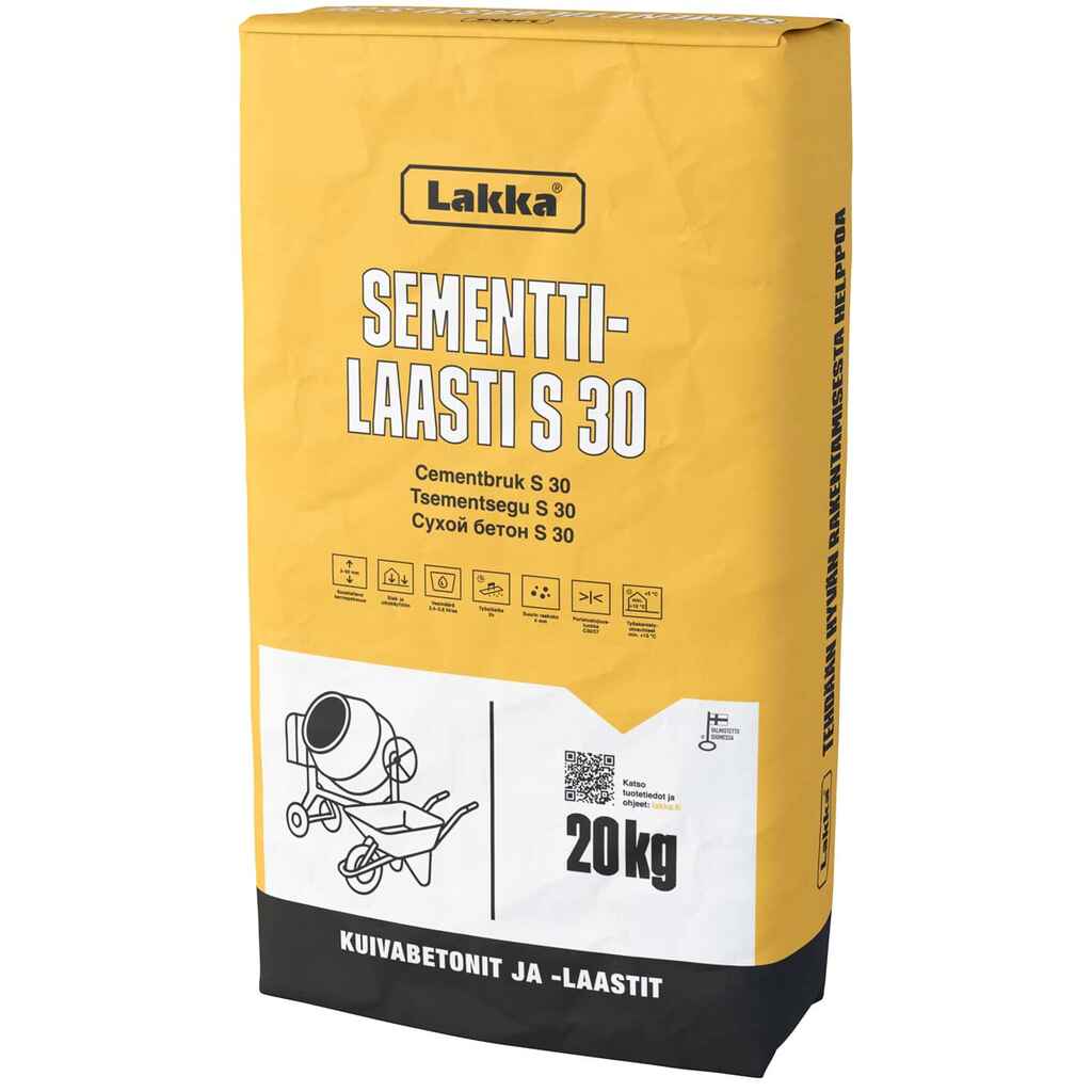 Sementtilaasti S 30 harmaa 20 kg