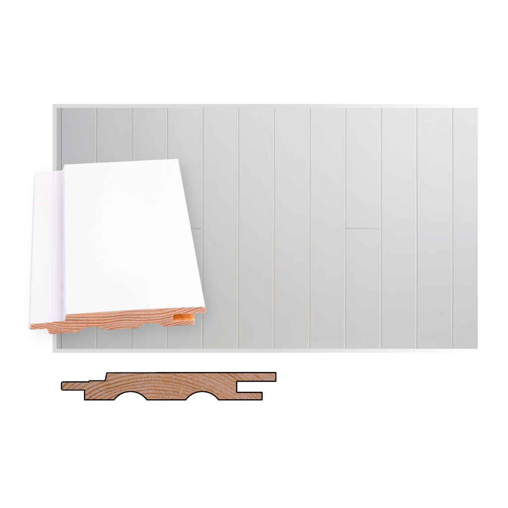 Kattopaneeli STS-5 14x95x2400 SPA Puhdas valkoinen, Sormijatkettu, paketti