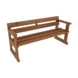 Jämäkkä penkki käsinojilla ruskea