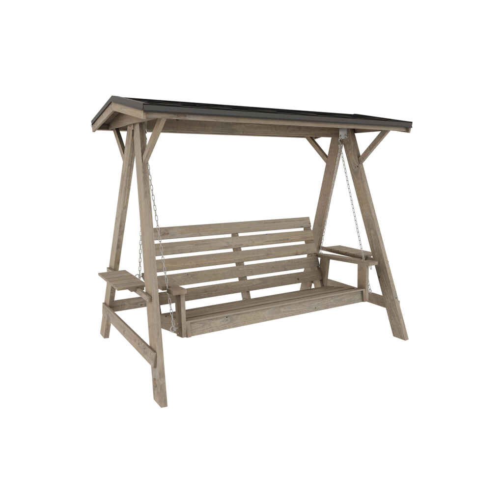 Pihakeinu 3-istuttava vaaleanharmaa