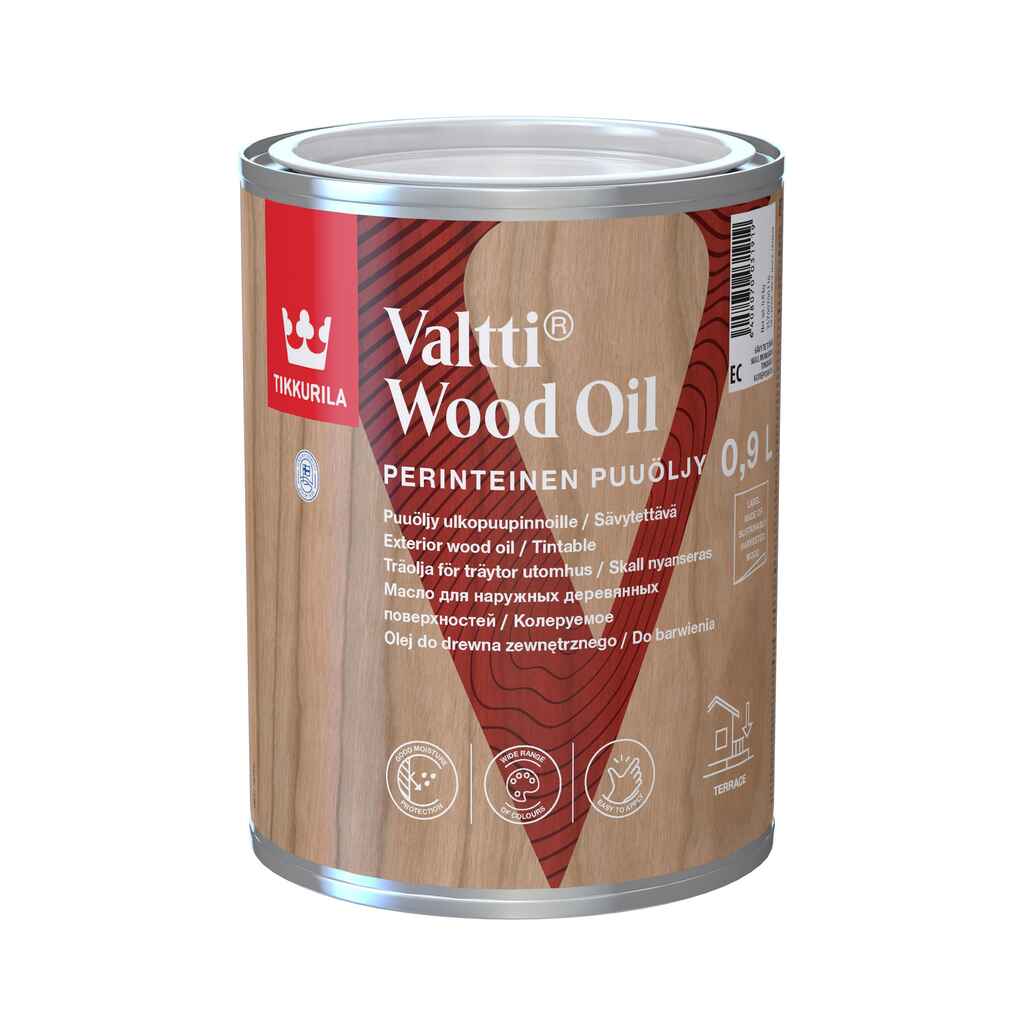 Puuöljy Valtti EC 0,9 l kirkas Tikkurila