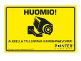 Riistakameran valvontakyltti ja -tarrat